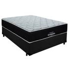 Cama Box Casal Suede + Colchão Airtech Molas Ensacadas Antares Ortobom 138x188x67 Preto