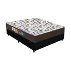 Cama Box Casal Suede + Colchão Casal Polar Espuma D33 Pérola Fort Black 60x138x188 Preto