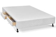 Cama Box Castor Casal Poli Branco com 2 Gavetas 138x188x27cm