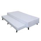 Cama Box Castor Poli Solteiro Branco c/ colchão auxiliar 88x188x27cm