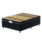 Cama Box Colchão Casal Com Molas Toledo 138x188x62cm Marrom/Bege Probel - Suporta até 110kg por Pessoa