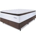 Cama Box Colchão com Molas Ensacadas King Alto Premium Sleep Marrom 193x203cm BF Colchões