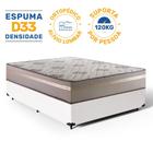 Cama Box + Colchão de Casal D33 Millenium One Face 138x188x54cm Branco - Suporta até 120kg por pessoa