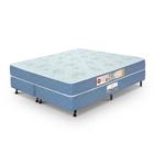 Cama box + colchão King Size Castor Espuma D45 Sleep Max 18cm Azul