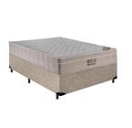 Cama Box + Colchão Viúva Molas Ensacadas Airtech 128cm Bege - Suporta até 150 Kg Por Pessoa