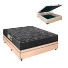 Cama Box com Baú Bege Colchão Casal Super Firme D60 Portobel