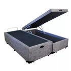 Cama Box Com Baú Bipartido Queen size Suede Cinza