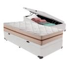 Cama Box com Baú Branco e Colchão Solteiro Classic Anjos