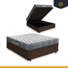 Cama Box Com Baú Casal + Colchão D33 Ortobom Iso 100 138cm