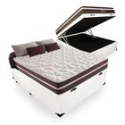 Cama Box Com Baú Casal + Colchão De Molas - Anjos - Classic Superlastic 138cm Branco