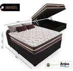 Cama Box Com Baú Casal + Colchão De Molas Superlastic - Anjos - Classic 22x188x138cm