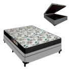 Cama Box com Baú Casal e Colchão Veneza D33 24cm Cinza