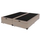 Cama Box com Baú Queen Bege de Madeira 158cm KazaMix