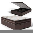 Cama Box com Baú Queen + Colchão de molas - Anjos - Classic Superlastic 158cm