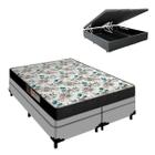 Cama Box com Baú Queen e Colchão Veneza D33 24cm Cinza