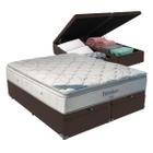 Cama Box com Baú Queen Marrom e Colchão Freedom Ortobom D33