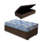 Cama Box com Baú Solteiro Marrom + Colchão de Espuma D20 - Gazin - Supreme 88x188x47cm