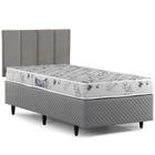 Cama Box com Cabeceira Solteiro Herval St. Louis, Espuma D28, 56x88x188 cm