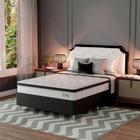 Cama Box com Colchão Casal Sigma Molas Ensacadas (22x138x188) Branco e Cinza