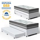 Cama Box com Colchao Espuma D33 Pillow In Anjos Ortosleep com Auxiliar de Espuma Unique Solteiro 88 cm