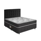 Cama Box Conjugada Casal Ortopédica D28 Unique + Cabeceira Cassis Preta