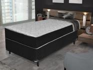 Cama Box Conjugada Umaflex Trento Molas Ensacadas 88x56x188 cm  Preto e Branco