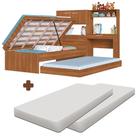 Cama Box De Solteiro Com Auxiliar E Escrivaninha Nogal Com 2 Colchões Soati Shop Jm