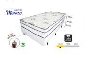 Cama Box de Solteiro Completo Colchão Molas ensacada Sono Conforto-Branca