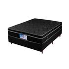 Cama Box e Colchão Casal Massageador Tecnológico ComfortMax 138x188x55 cm Bege ou Preto - Ganhe um Presente