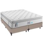 Cama Box e Colchão Confort Gel Molas Ensacadas com Pillow Top King Sealy