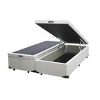 Cama Box Em Baú Queen Size Bipartido Blindado, Sintético Branco RC