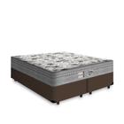 Cama Box King 193 Bipartido Tecido Sintético Marrom com Colchão de Molas Ensacadas Evolution - Probel