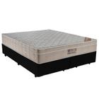 Cama Box King Bipartido Sintético + Colchão Ortobom Airtech Molas Ensacadas 65x193x203 Preto