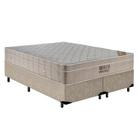 Cama Box King Bipartido Suede + Colchão Ortobom Airtech Molas Ensacadas 65x193x203