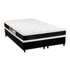 Cama Box King: Colchão Espuma Castor D45 Black e White Double Face + Base CRC Suede Black(193x203)