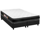 Cama Box King: Colchão Espuma D33 Castor Black e White + Base CRC Suede Gray(193x203)