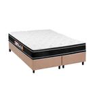 Cama Box King: Colchão Espuma D33 Castor  Black e White Double Face + Base CRC Suede Clean(193x203)