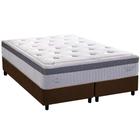 Cama Box King + Colchão Herval C1663 Molas Ensacadas 193x203x75