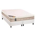 Cama Box King: Colchão Molas Bonnel Castor Tecnopedic Premium + Base CRC Suede Branco(193x203)