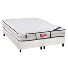 Cama Box King: Colchão Molas Castor Pocket Gold Star Vitagel Class Double Face + Base CRC Courano White(193x203)