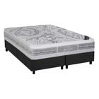 Cama Box King: Colchão Molas Castor Pocket Super luxo Látex Plush Double Face + Base CRC Suede Gray(193x203)