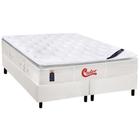 Cama Box King: Colchão Molas Ensacadas Castor Pocket Gold Star SLX Vitagel One Face + Base CRC Courano White(193x203)