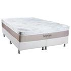 Cama Box King: Colchão Molas Ensacadas Luckspuma MasterPocket  Lucksfaction Viscoelástico + Base CRC Courano Branco(193x203)