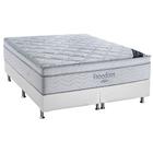 Cama Box King: Colchão Molas Ensacadas Ortobom SuperPocket Freedom Visco + Base CRC Courano Branco(186x198)