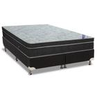 Cama Box King: Colchão Molas Ortobom Nanolastic Light Selado + Base CRC Suede Black(186x198)