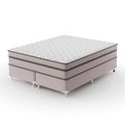 Cama Box King com Colchão Sonhare Mola Ensacada Bege