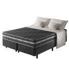 Cama Box King Preto + Colchão Ortopédico Espuma D45 Extra Firme Brooklyn 193x203x62cm