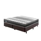 Cama Box King Reforçado 193x203x38cm e Colchão Gransleep Molas Verticoil Areia