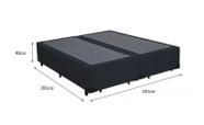 Cama Box King - Tecido Sintético Preto com Colchão Extra Firme D28-Suporta 80Kg - Aloa