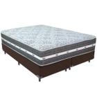 Cama Box Marrom e Colchão Black Graphite Molas Ensacadas Queen 158x198X32 Anjos